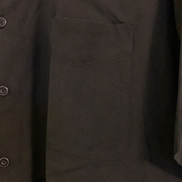 Washable 100% silk solid black sport shirt. Size medium - Picture 3 of 5